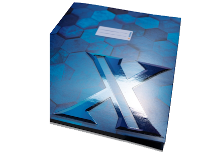 Protège-cahier bleu avec motif X