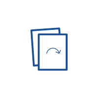 Deux feuilles blanches identiques avec une bordure bleue.