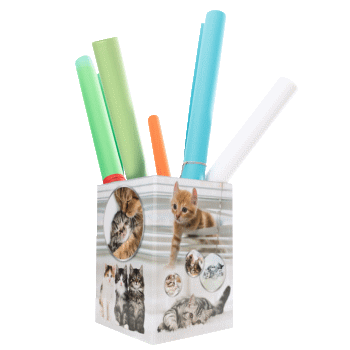 Corbeille à papier motif chat