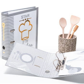 Dossier de motivation avec design de cuisine pour recettes