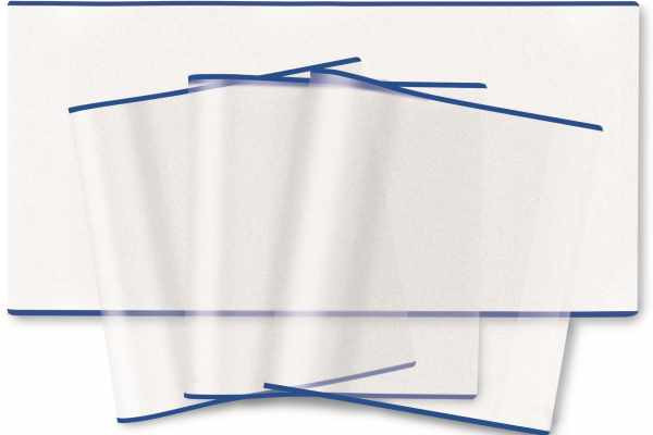 Protège-livre transparent avec bord bleu
