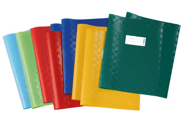 Image de protège-cahiers en différentes couleurs.