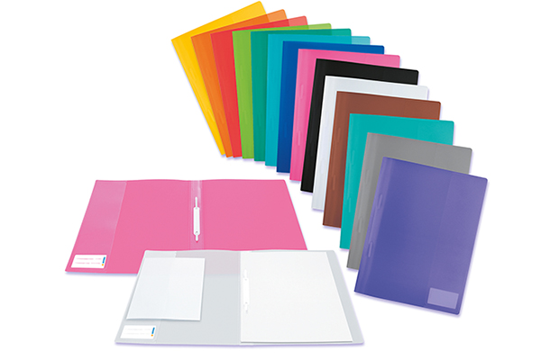 Illustration de différentes couvertures de classeurs colorées.