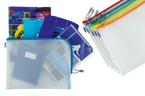 Sac universel rempli de fournitures scolaires