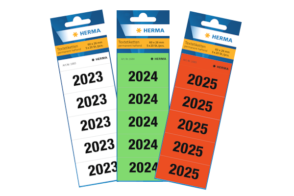 Étiquettes de dates pour le dos des classeurs
