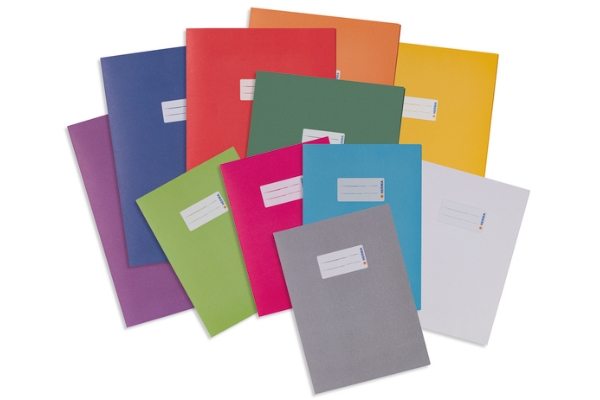 Translation: "Illustration de protège-cahiers en papier recyclé coloré