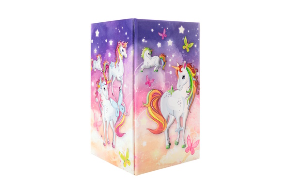 Translation: "Illustration de porte-stylo motif licorne