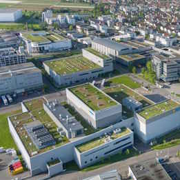 Vue aérienne du campus HERMA à Filderstadt