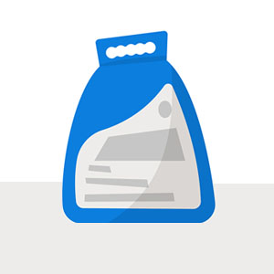 Design d'emballage bleu avec une poignée, présentant une surface plane et une extrémité arrondie. Peut contenir des informations sur le produit.