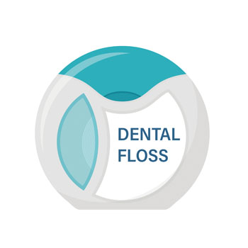 Fil dentaire dans un emballage rond avec l'inscription "FIL DENTAIRE".