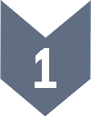 Flèche grise avec le chiffre un au centre, pointant vers le bas.