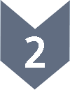 Flèche grise avec le chiffre 2 en blanc.