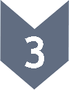 Flèche grise avec le chiffre trois en blanc.