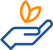 Un logo stylisé avec un symbole de main bleu et un cœur orange au-dessus.