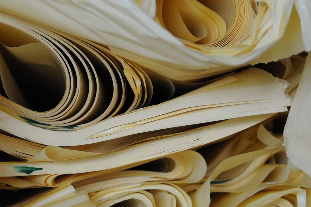 The translation of "Altpapier Rollen" into French is "Rouleaux de papier recyclé.