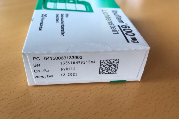 Étiquetage UDI sur un emballage de médicament