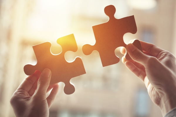 Pièces de puzzle d'icônes pour solutions de site web