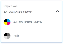Configurateur d'étiquettes : sélection de l'impression