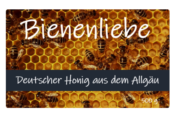 Commander des étiquettes en rouleau en impression numérique en ligne : Étiquette Miel d'Amour des Abeilles, rectangulaire.