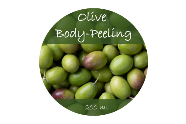 Commander des étiquettes en rouleau en impression numérique en ligne : Étiquette Olive Body-Peeling, ronde