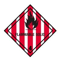 Étiquettes de substances dangereuses et de marchandises dangereuses : Étiquettes de danger Classe 4