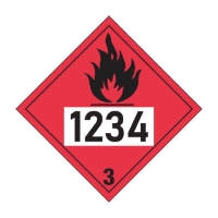 Étiquettes de substances dangereuses et de marchandises dangereuses : Panneau de classe 3 avec impression personnalisée.