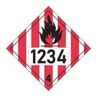 Étiquettes de substances dangereuses et de marchandises dangereuses : Plaque de classe 4 avec impression personnalisée.