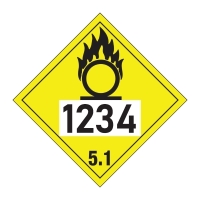 Étiquettes de substances dangereuses et de marchandises dangereuses : Plaque de classe 5.1 avec impression personnalisée.
