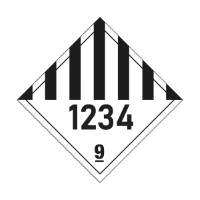 Étiquettes de substances dangereuses et de marchandises dangereuses : Panneau de classe 9 avec impression personnalisée.