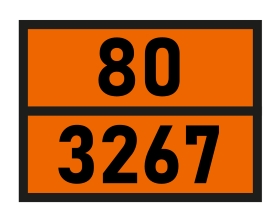 Étiquettes de substances dangereuses et de marchandises dangereuses : panneau ADR orange avec impression personnalisée.