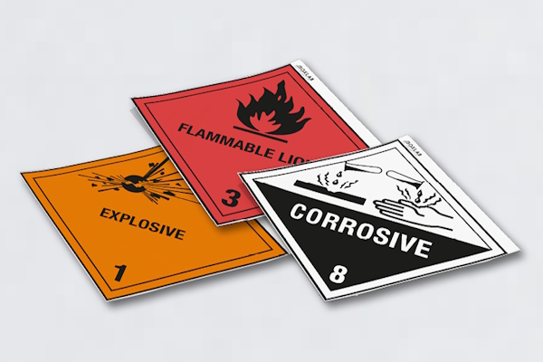 Étiquettes de substances dangereuses et de marchandises dangereuses : Panneaux / Grandes étiquettes