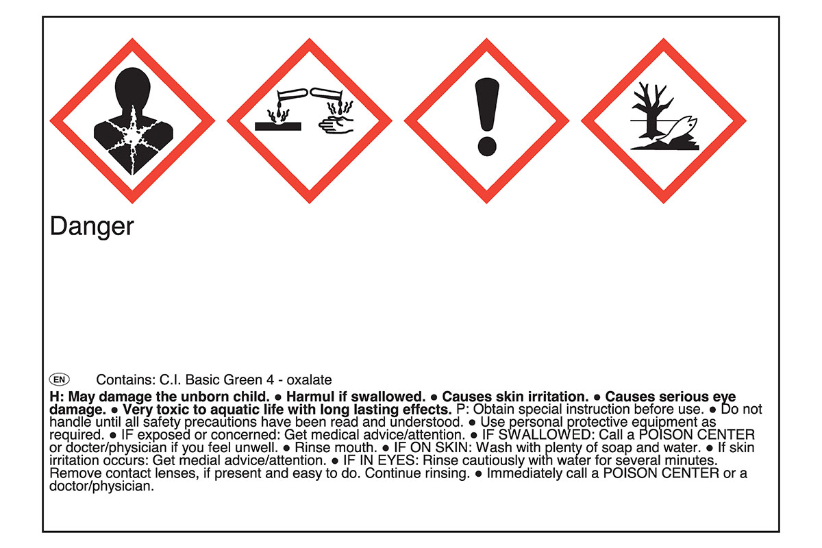 Étiquettes de substances dangereuses et de marchandises dangereuses : Exemple d'étiquette de substance dangereuse