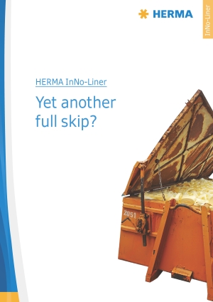 Téléchargement de prospectus : Page de couverture du prospectus HERMA InNo-Liner, en anglais.