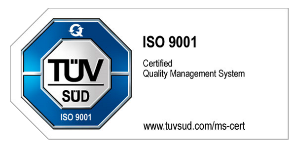 TÜV Logo ISO 9001, anglais