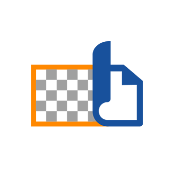 Un symbole graphique avec un motif d'échiquier et un pouce levé, représentant une interaction positive ou un accord.