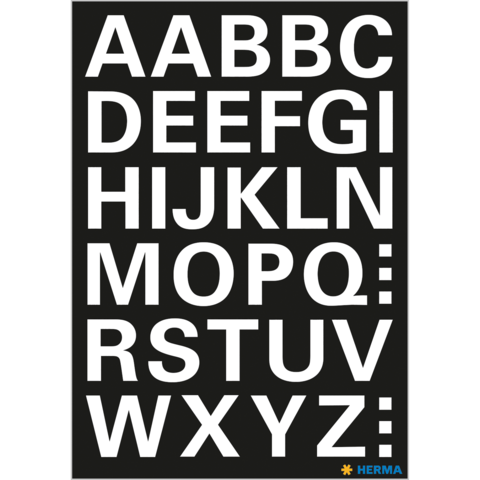 Alphabetische Buchstaben in Großschrift auf schwarzem Hintergrund, angeordnet in mehreren Reihen.