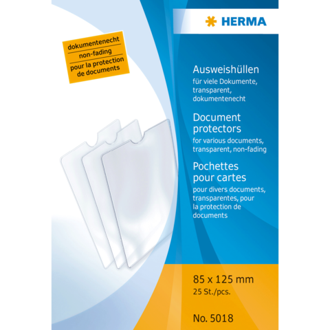 Transparente Ausweishüllen für Dokumente, 85 x 125 mm, 25 Stück, nicht verblassend, geeignet für verschiedene Dokumente.