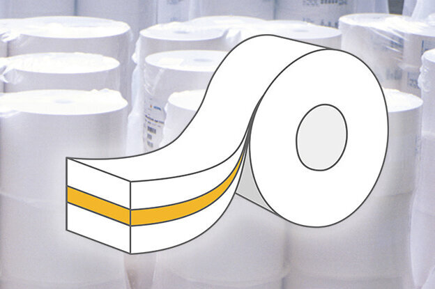 Translation: "Rouleau de matériau adhésif