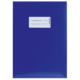 Blauer Umschlag mit einem weißen Adressfeld und dem Aufdruck "HERMA".