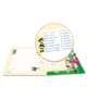 Ein offenes Notizbuch mit Bienenmotiven, das Themen und Termine auflistet, darunter „Tiger im Zoo“ und „Mein Geburtstag“.
