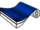 Papier ondulé bleu en rouleau, pouvant être utilisé pour diverses applications, comme l'emballage ou les projets de bricolage.