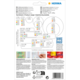 Produktübersicht von Herma mit verschiedenen Etikettenformaten, Farben und Anwendungshinweisen. Enthält Informationen zu permanenten und ablösbaren Etiketten.