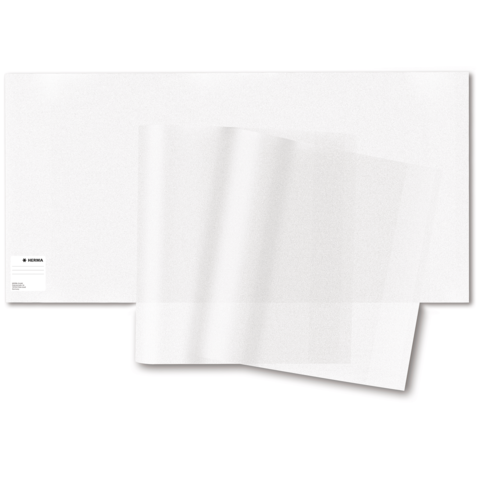 Transparente Folienblätter liegen auf einem weißen Hintergrund, einige sind leicht übereinander gestapelt.