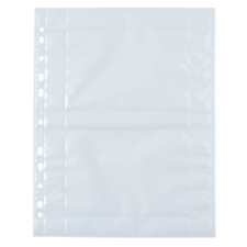 Transparente, gelochte Kunststoffhülle für Dokumente, geeignet für Ordner.