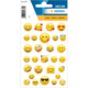 Bogen mit verschiedenen Emoji-Stickern, darunter lachende Gesichter, Herzen und verschiedene emotionale Ausdrücke.