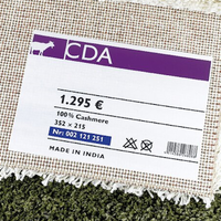 Carpet étiqueté avec une étiquette textile