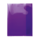 Lila Kunststoffmappe mit transparentem Cover, geeignet zur Aufbewahrung von Dokumenten oder Unterlagen.