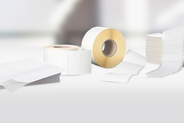 Étiquettes vierges : collage d'étiquettes en feuilles HERMA, d'étiquettes en rouleau et d'étiquettes pliées, format paysage.