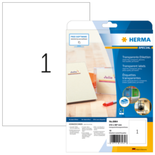 HERMA SPECIAL A4 Étiquettes transparentes claires en plastique (jet d'encre)