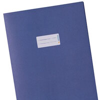 The translation of "Heftschoner blau" in French is "Protège-cahier bleu.